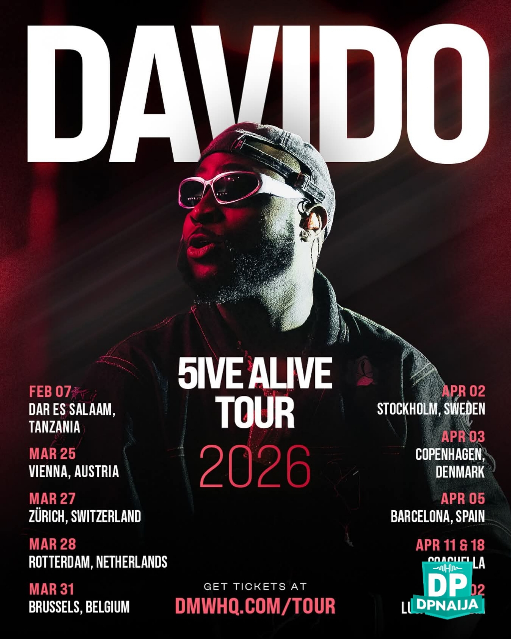 Global Takeover:-DAVIDO 5IVE ALIVE TOUR 2026